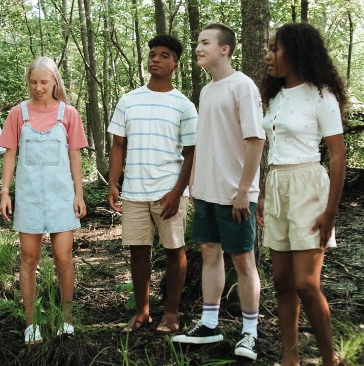 Young people outdoors.